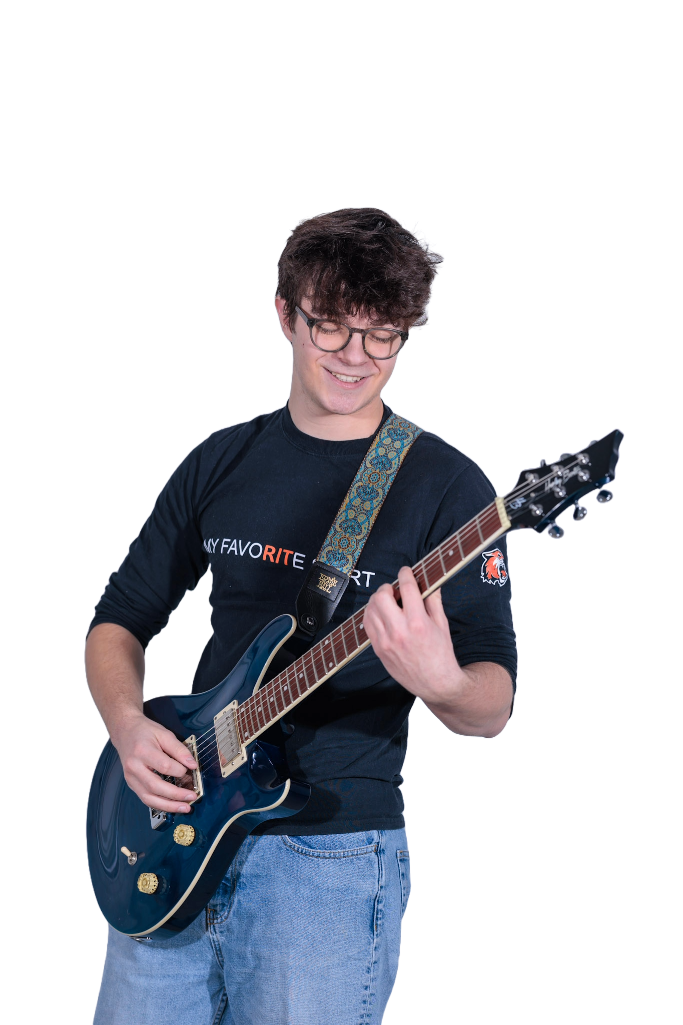 Max playing guitar